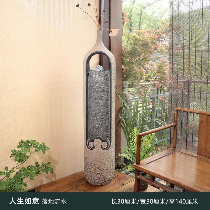 堂客厅落地流水摆件室内喷泉景观电视柜旁循环水家居装饰水景