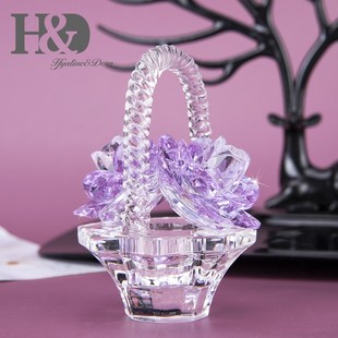 Figurines 推荐 Roses Colors Crystal Basket Flower Collec