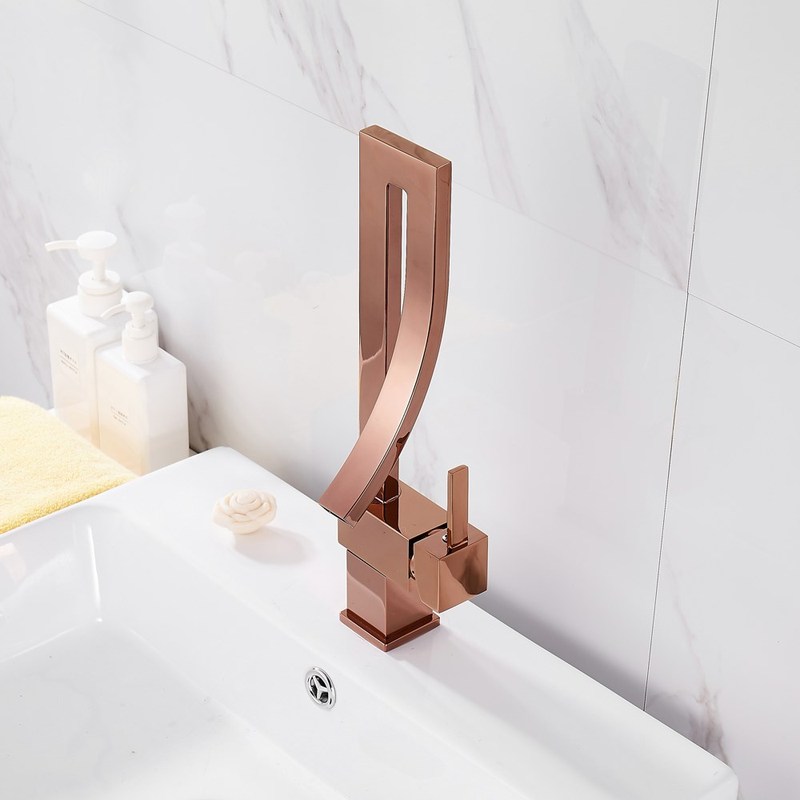 New Arrival Brass Creative Rose Gold Bathroom Sink Mixer Ta