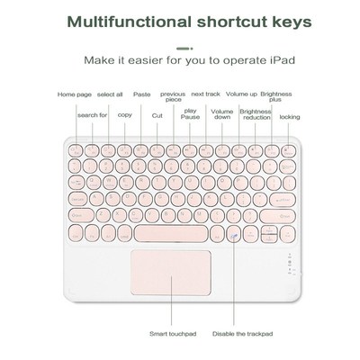GOOJODOQ Wireless Bluetooth Keyboard with Touchpad for iPad