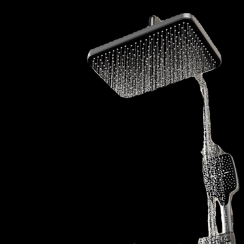 淋浴花洒套装枪灰色多功能淋雨花洒家用恒温数显钢琴按键沐浴喷头