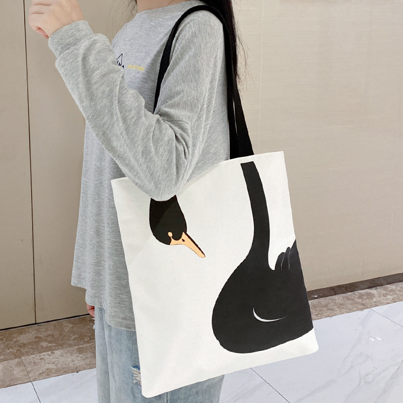 帆布包女单肩包斜挎2023新款大学生上课托特手提帆布袋大容量结实