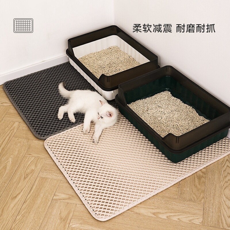 新品宠物c双层猫砂垫超大猫砂盆防溅防带出过滤控砂垫子可水洗猫