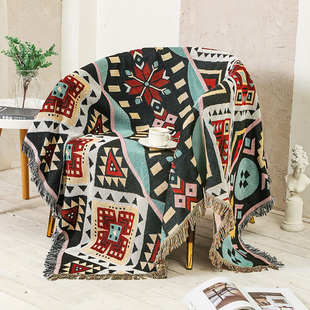 ins抽象复古沙发毯客厅沙发巾单人沙发盖巾布沙发套罩挂毯