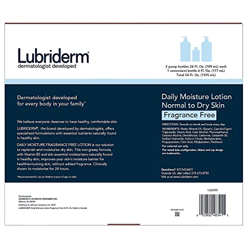 推荐Lubriderm Daily Moisture Lotion Fragrance Free 3-pack