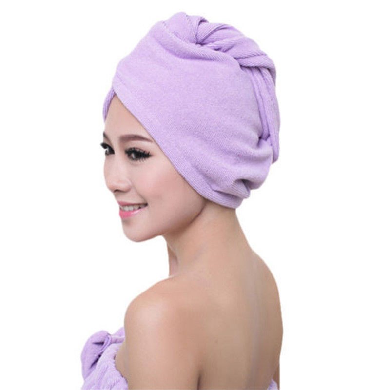 Hot Microfibre Hair Drying Towel Wrap Quick Dry Turban Head