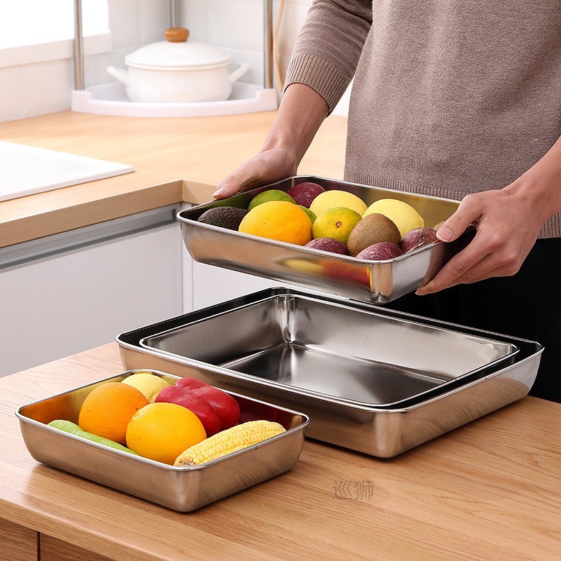 Stainless Steel Rectangular Bakeware Nonstick Pans Fruit Bre