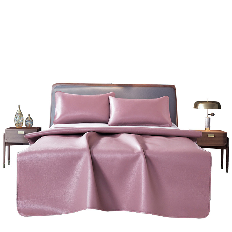 匠心高档纯色彩色牛皮凉席r头层水牛皮席子夏三件套加厚1.8米1.5M