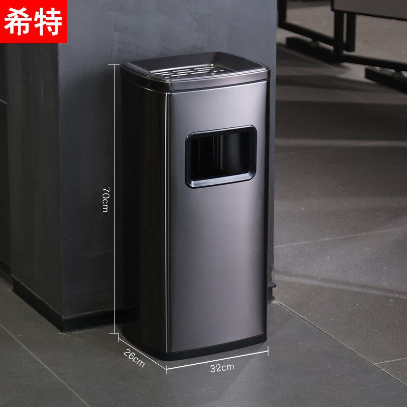 商场电梯口不锈钢酒店垃圾桶大堂立式烟灰缸宾馆大厅烟灰柱收纳筒