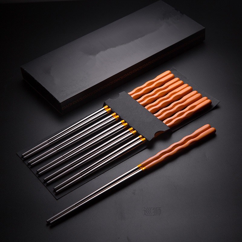 1 Pair Koaren Chopstick Resuable China Chop Sticks Black sil