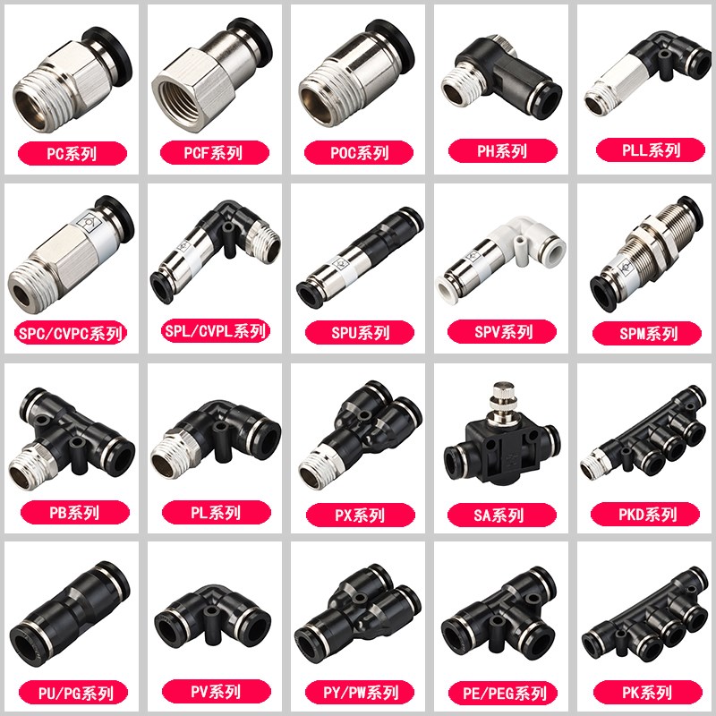 气动元件六角内螺纹弯头L型二通内牙快插接头PLF 8-02 6-01 03 04