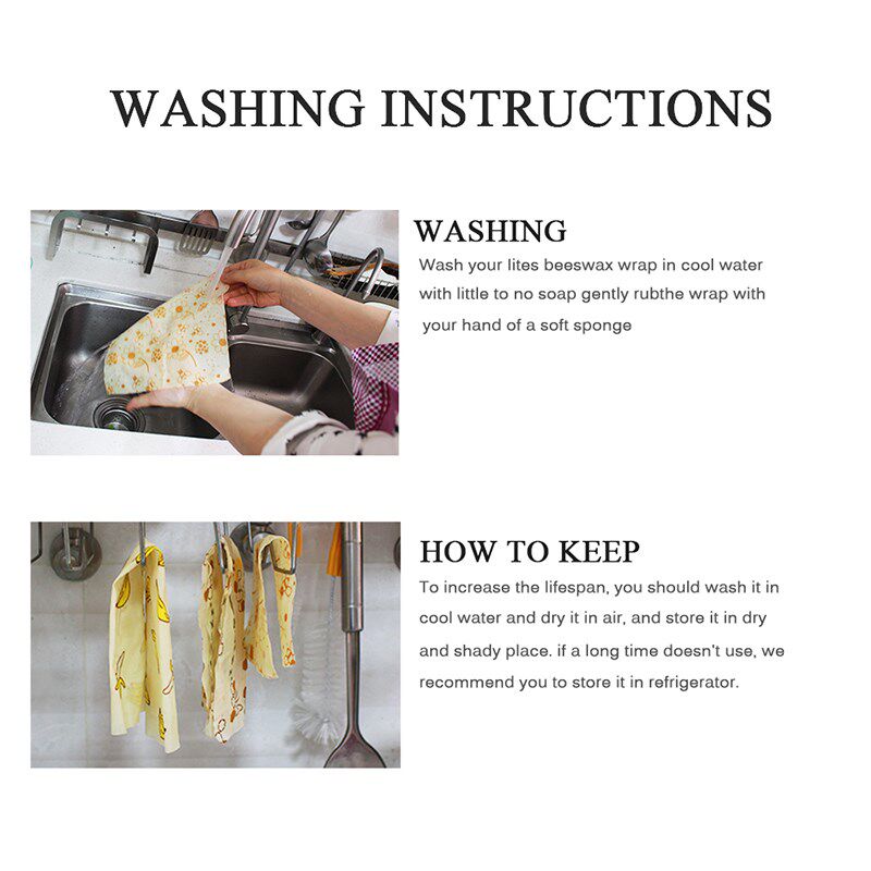 reusable bee beeswax wrap bees wax food wraps 3pcs Beeswax