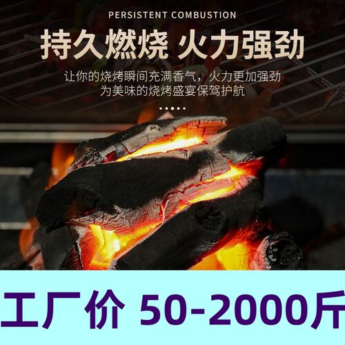 木炭烧烤碳荔枝果木炭烤火取暖木碳家用烧烤炉竹炭商高温耐烧
