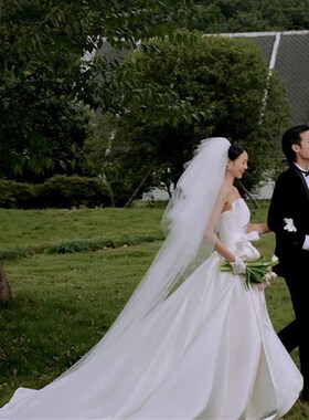 头纱新娘婚礼长款白色浪漫拖尾头饰超仙多层蓬蓬结婚拍照仪式纱