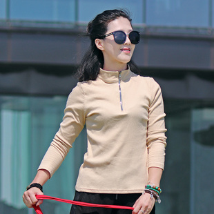 新品户外速干衣女款长袖T恤弹力透气跑步运动上衣针织打底衫春秋