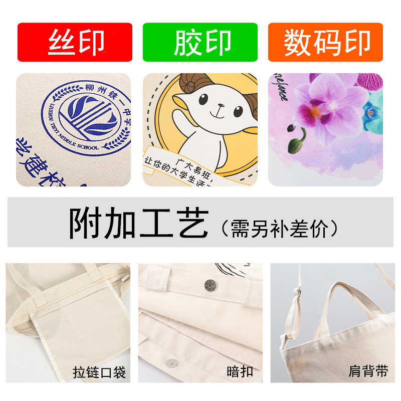 现货毕业设计来图定制帆布包学生单肩棉布袋印图案logo加急一个起