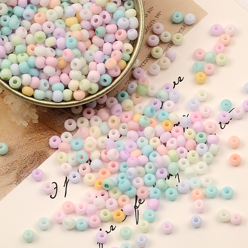 推荐500Pcs 3mm Matte Macaroon Color Glass Seed Beads 8/0 Uni