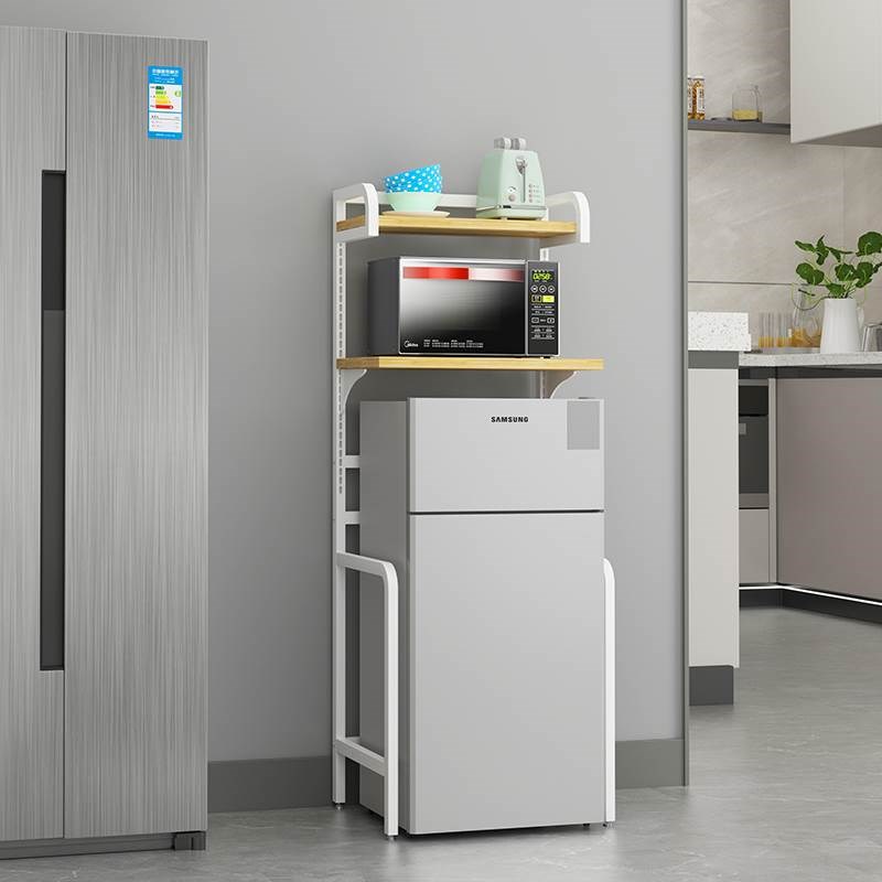 可调节冰箱置物架小型迷你冰箱上A方收纳架厨房冰柜微波炉落地架