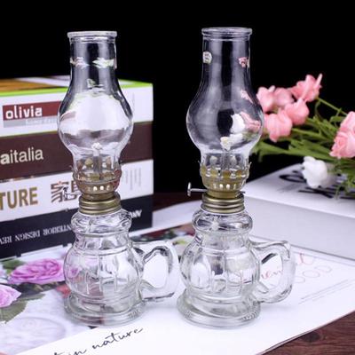 潮汕地区风俗玻璃火油灯家用复古煤油灯老式酥油灯结婚子孙红灯