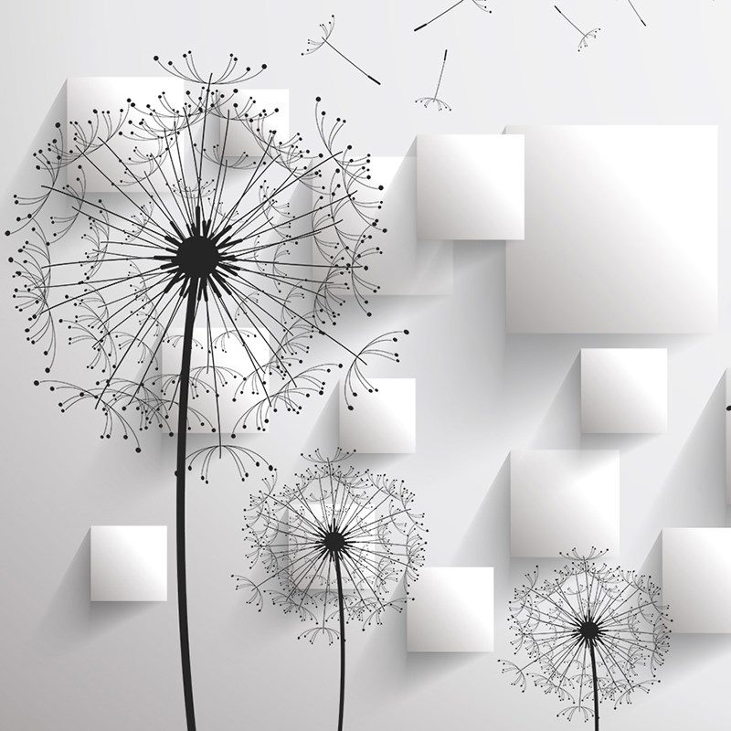 Custom Wall Cloth 3D Stereo Dandelion Lattice Modern Art Wal