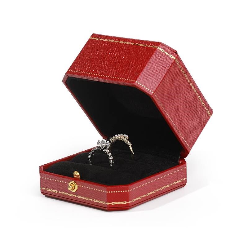 金蚂蚁高档求婚戒指盒钻戒项链盒子蓝色首饰包装盒婚礼红色对戒盒