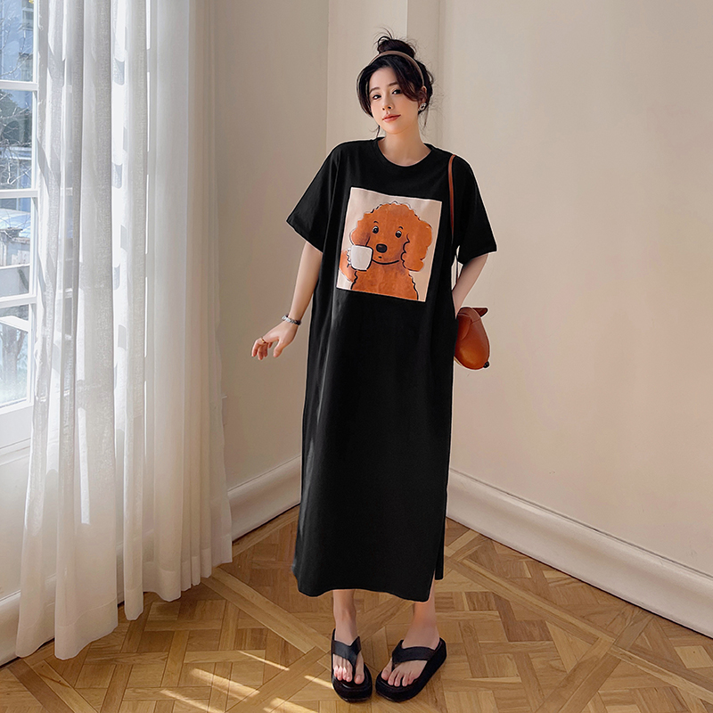 哺乳期夏装时尚辣妈款产后外出喂奶衣大码女韩版有口袋短袖连衣裙