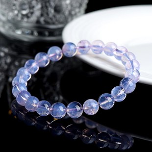 天然冰种奶油仙气紫玉晶水晶手串手链女礼物