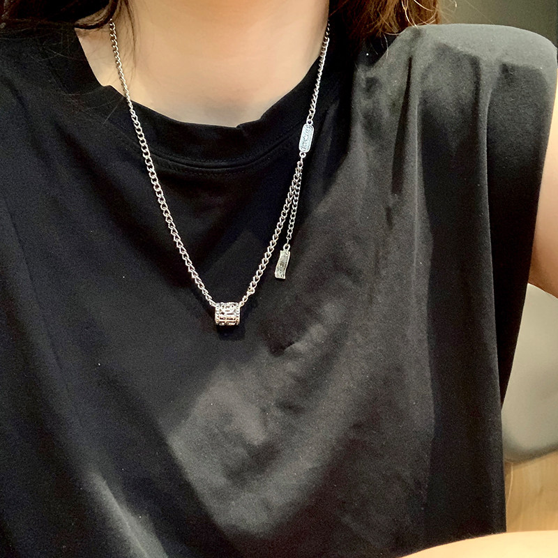 现货ins风网红小众设计感复古金属转运K珠项链女长款百搭毛衣卫衣