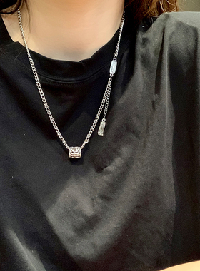 现货ins风网红小众设计感复古金属转运K珠项链女长款百搭毛衣卫衣