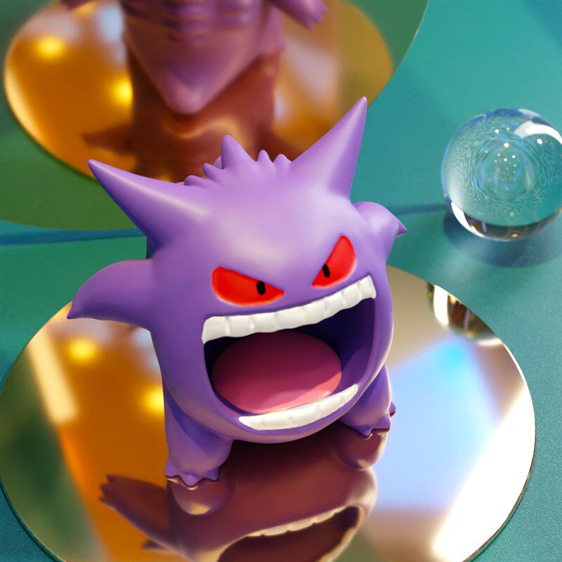 进口日本宝可梦周边耿鬼大嘴桌面收纳摆件入户玄关创意客厅装饰新