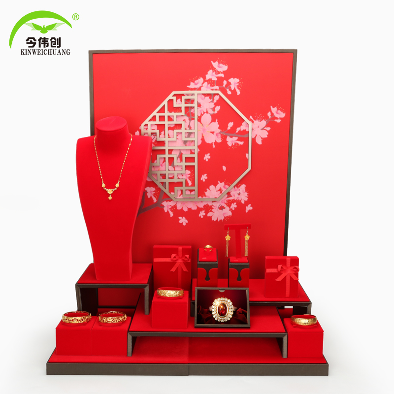 珠宝店用橱窗项链展示架柜台陈列道具首饰品戒指座耳环手镯展示盘