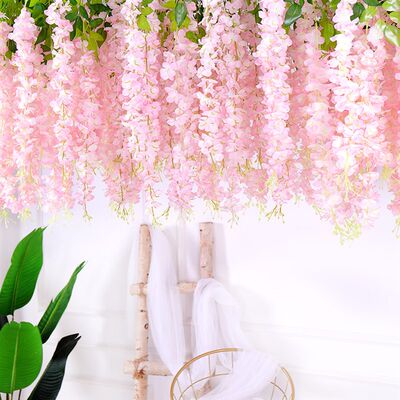 厂家Wisteria Vine Artificial Fake Flowers Vine GarlaWnd Arch