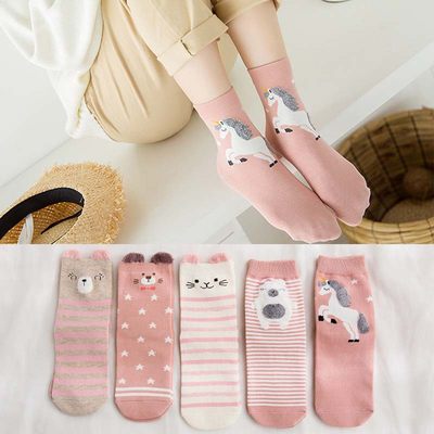 速发5 pairs lot pack women socks The New arrival Stereo ear