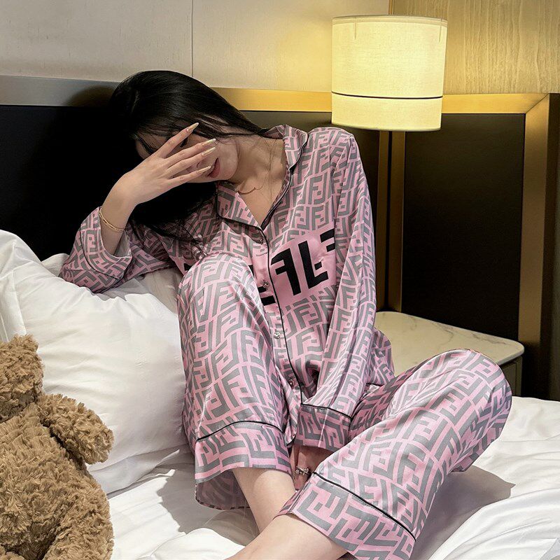 冰丝睡衣女春秋长袖2024新款高级感可外穿薄款秋季大码家居服套装