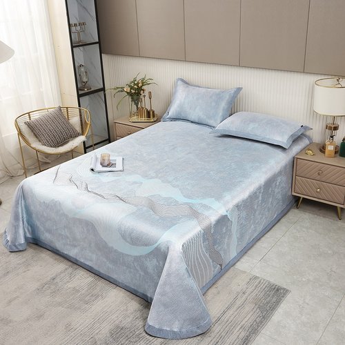 2022新款冰丝凉席可折叠席子三件套可水机洗床单学生宿舍单人裸睡