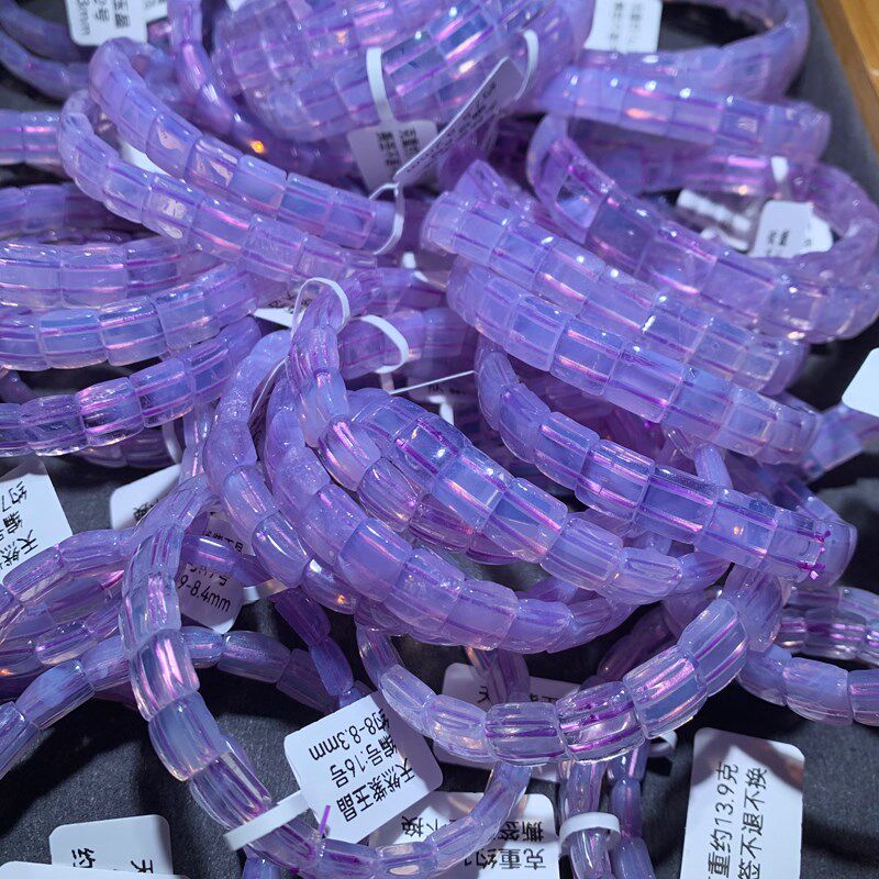 天然冰种紫玉晶手排紫水晶手链梦幻紫甜美饰品一物一图送礼物男女
