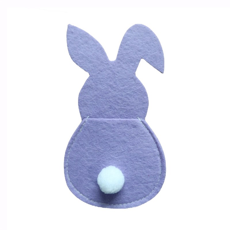 速发4Pcs Easter Bunny Felt Cutlery Holder Bag Happy Easter D