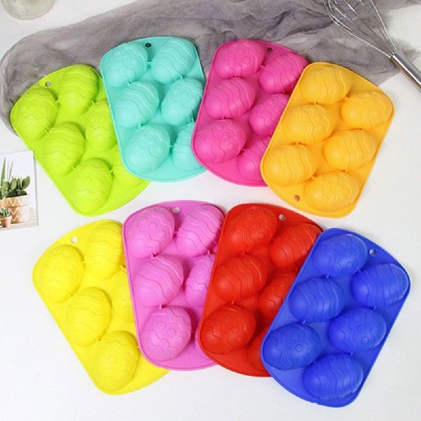 速发6 Holes Easter Silicone Molds Fondant Craft Cake Candy