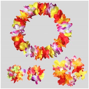 Party Beach Colorful 速发4pcs Flower Hawaiian Theme Leis set