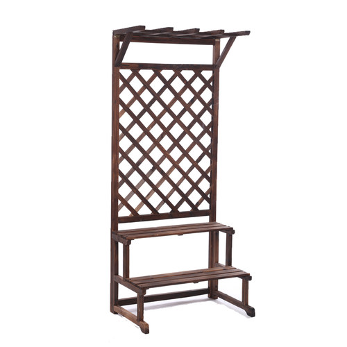 5V阳台花架落地式多层室内客厅网格置物花盆架子户外庭院防腐木花