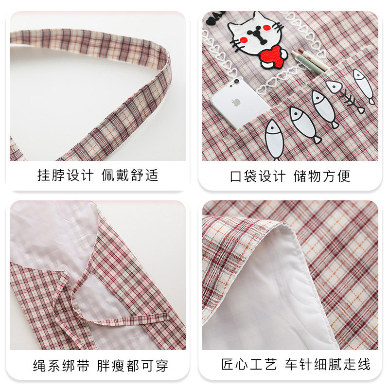 现货围裙厨房防水防油女韩版时z尚家用北欧做饭围腰可爱成人日系