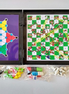 5 In 1 Chess Checkers Magnetic Board  Flying Chess Kids Clas