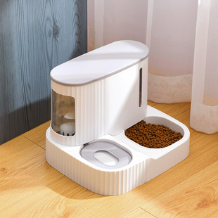 猫咪自动饮水机喂食器一体喂水器猫喝水流O动不插电狗狗宠物用品