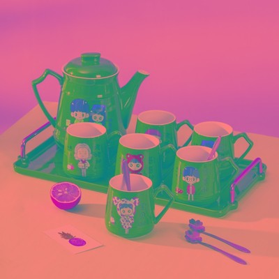 喝水杯子家庭套装客厅轻奢水具一人一色水杯耐高温茶杯具家用一家