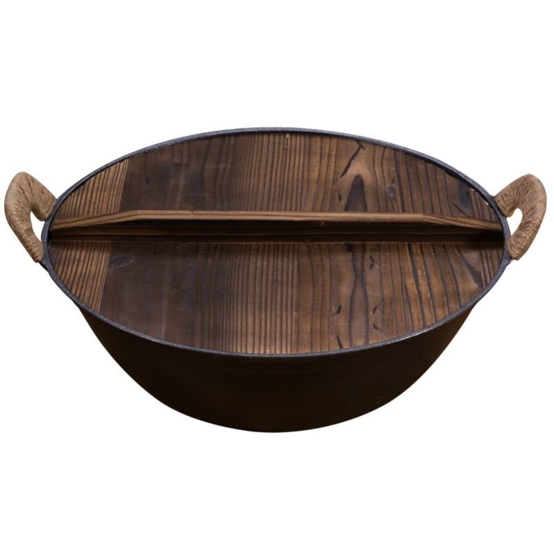 速发Non-rust iron pot deepening thickening old-fashioned wok