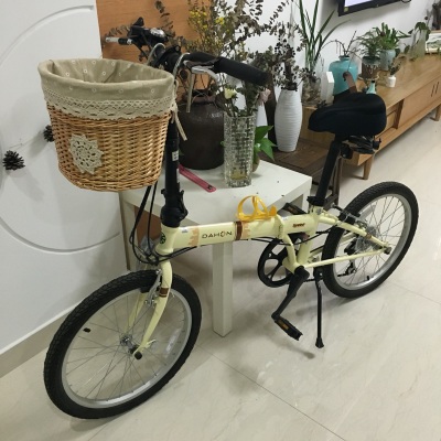 文艺麻布内衬自行车篮子折叠自行车车筐单车车篮车篓电动车车筐