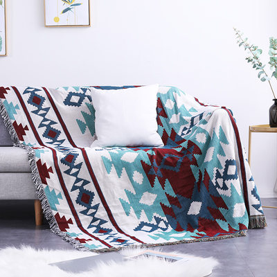 新品北欧几何图案网红加厚v沙发毯子沙发巾全盖沙发套防尘罩民宿