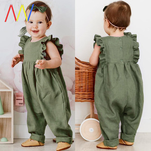 baby Jumpsuit 速发Boys born romper new clothes Girls green