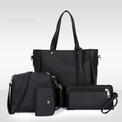 推荐popheko women shoulder bags pu 4 in 1 handbag card bag s