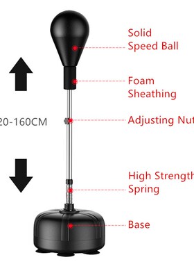 Reflex Bag Free Standing Boxing Speed Punching Bag, Adjustab